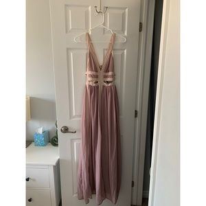Long sheer cocktail dress